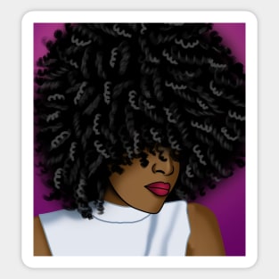 Afro black beautiful woman digital art Sticker